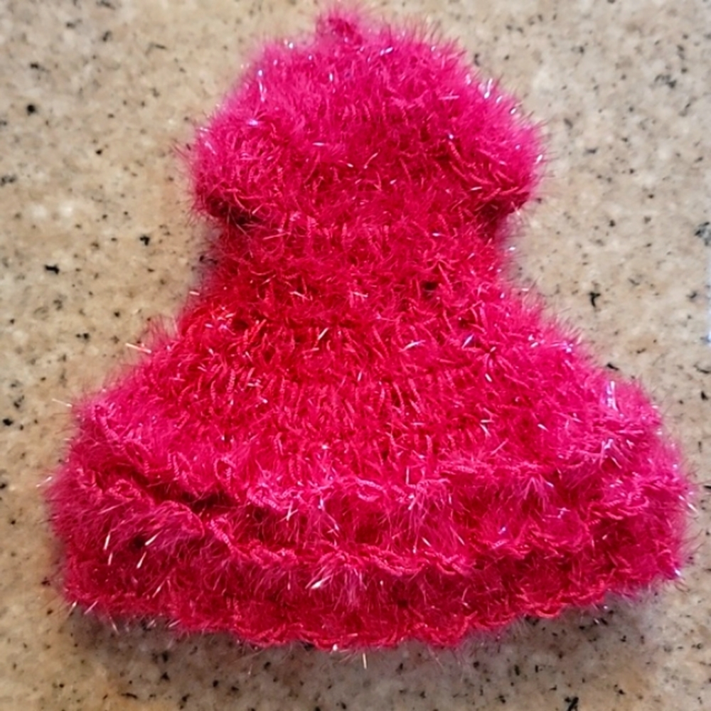 NEW Handmade Tawashi scrub Crochet Kitchen Pot Scrubby Antibacterial Yarn Pink